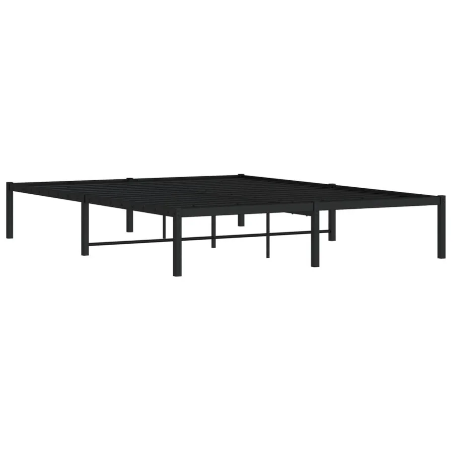Cadre de lit métal sans matelas noir 160x200 cm - 4