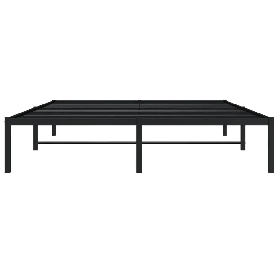 Cadre de lit métal sans matelas noir 160x200 cm - 5