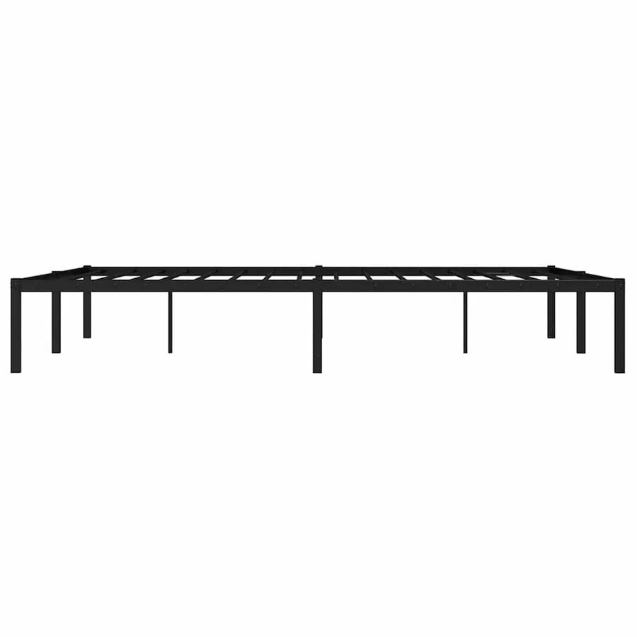 Cadre de lit métal sans matelas noir 160x200 cm - 6