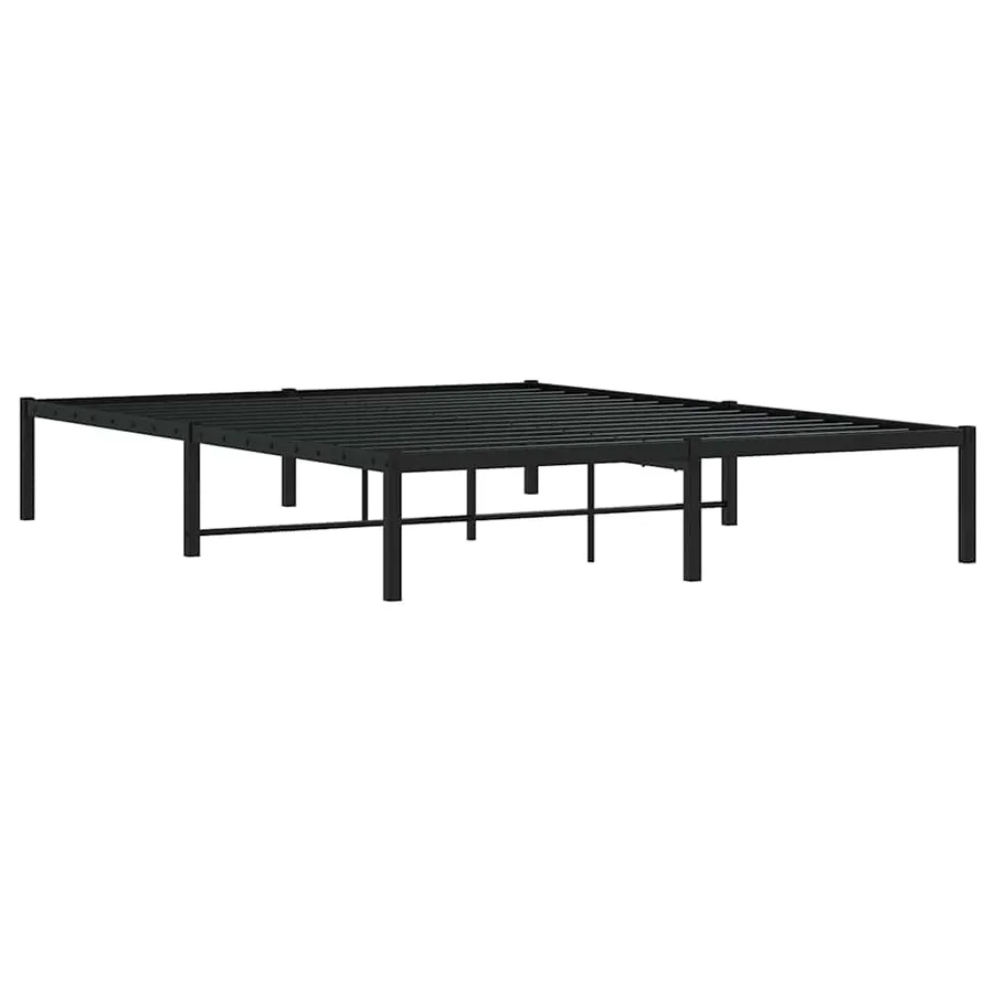 Cadre de lit métal sans matelas noir 160x200 cm - 7