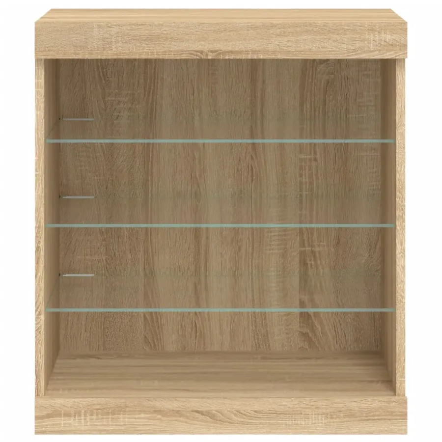 Buffet avec lumières LED chêne sonoma 60,5x37x67 cm - 6