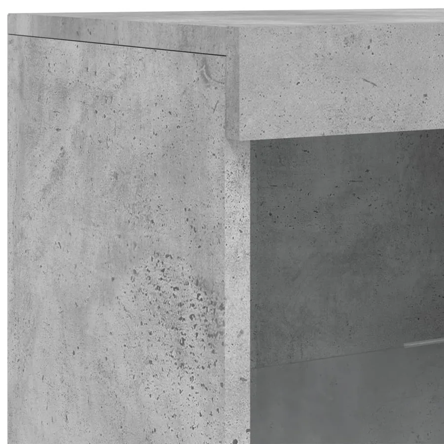 Buffet avec lumières LED gris béton 162x37x100 cm - 11