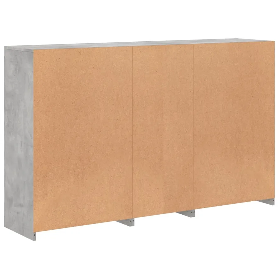 Buffet avec lumières LED gris béton 162x37x100 cm - 8