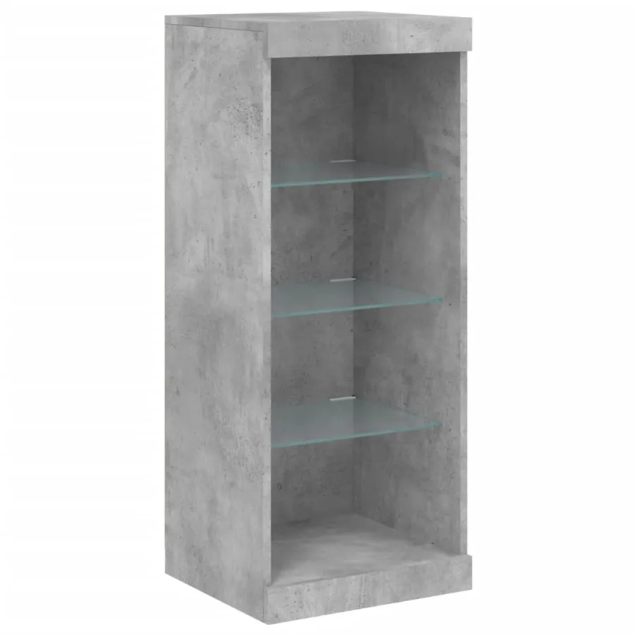 Buffet avec lumières LED gris béton 162x37x100 cm - 9