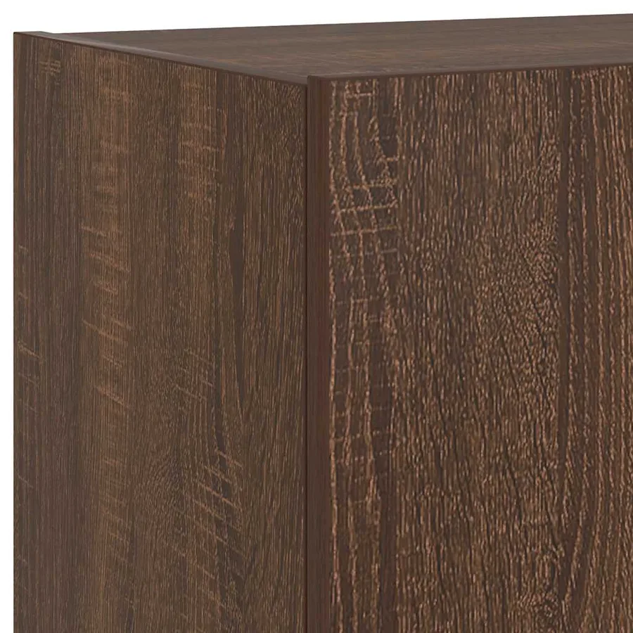 Meuble TV mural avec lumières LED chêne marron 80x35x31 cm - 13