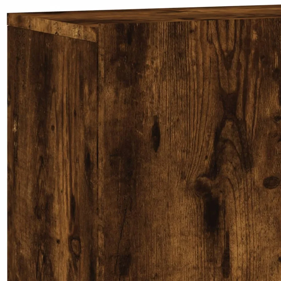 Meuble TV mural chêne fumé 100x30x41 cm - 9