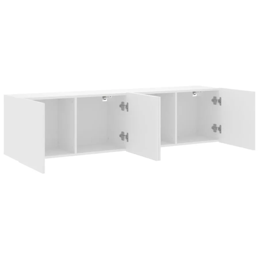 Meubles TV muraux 2 pcs blanc 80x30x41 cm - 6