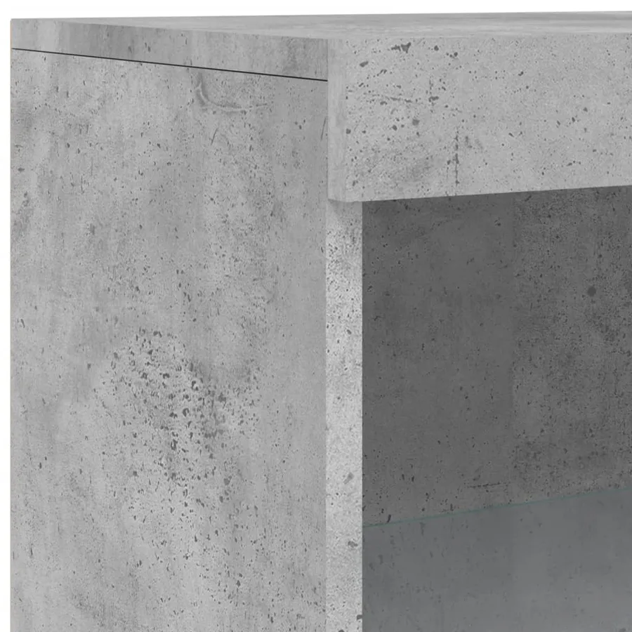 Buffet avec lumières LED gris béton 181,5x37x100 cm - 11
