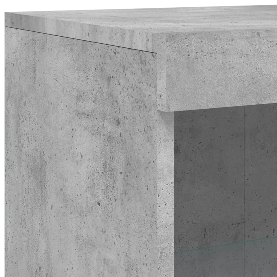 Buffet avec lumières LED gris béton 181,5x37x100 cm - 12