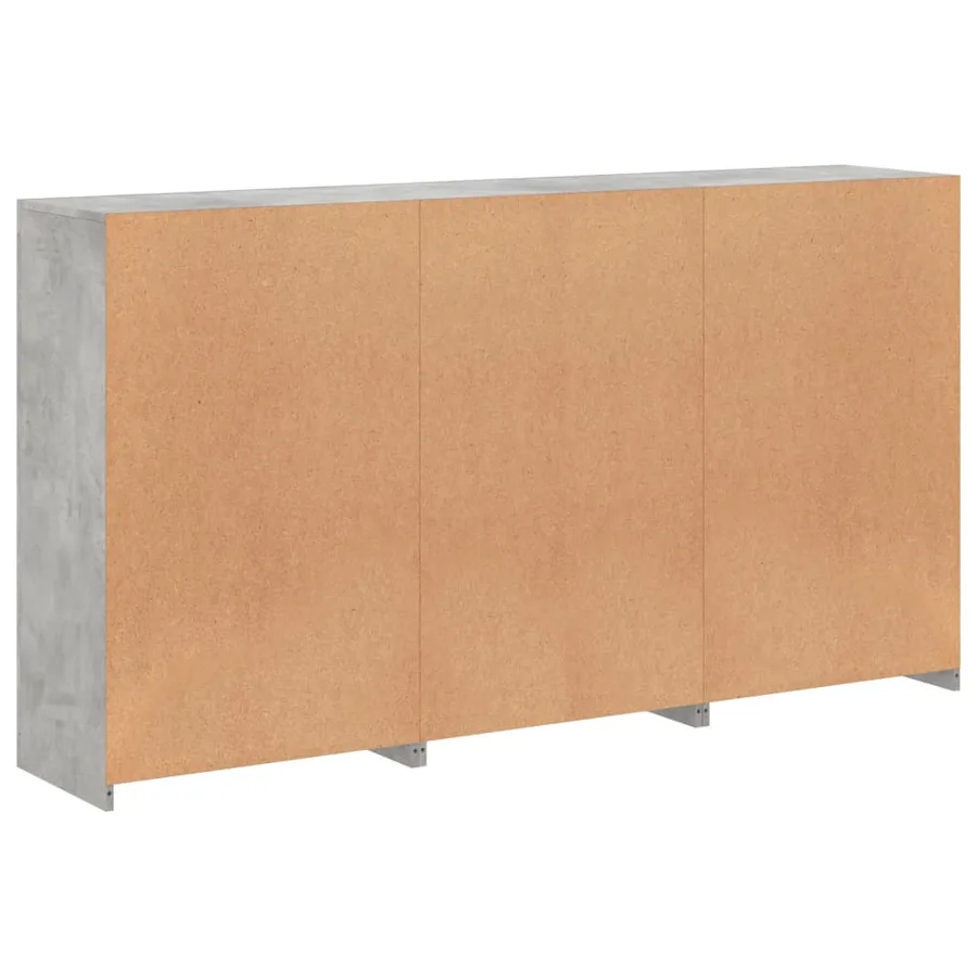 Buffet avec lumières LED gris béton 181,5x37x100 cm - 8