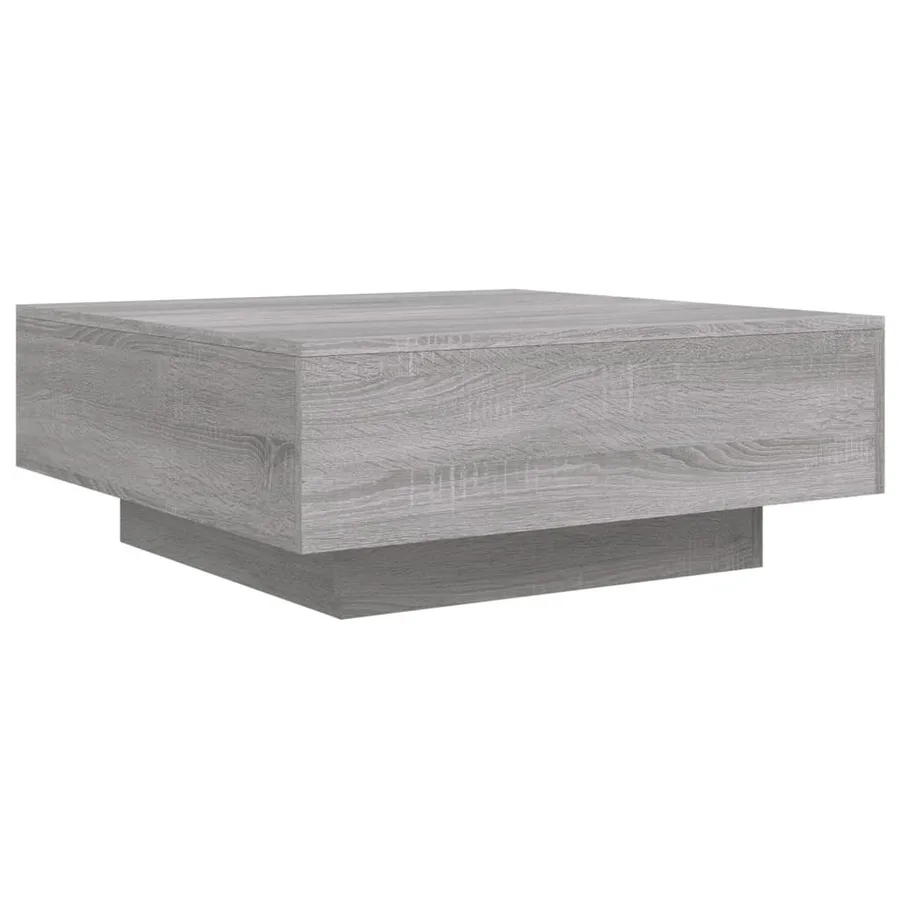 Table basse avec lumières LED sonoma gris 80x80x31 cm - 3