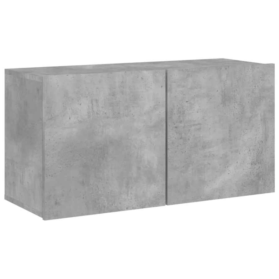 Meuble TV mural gris béton 80x30x41 cm - 2