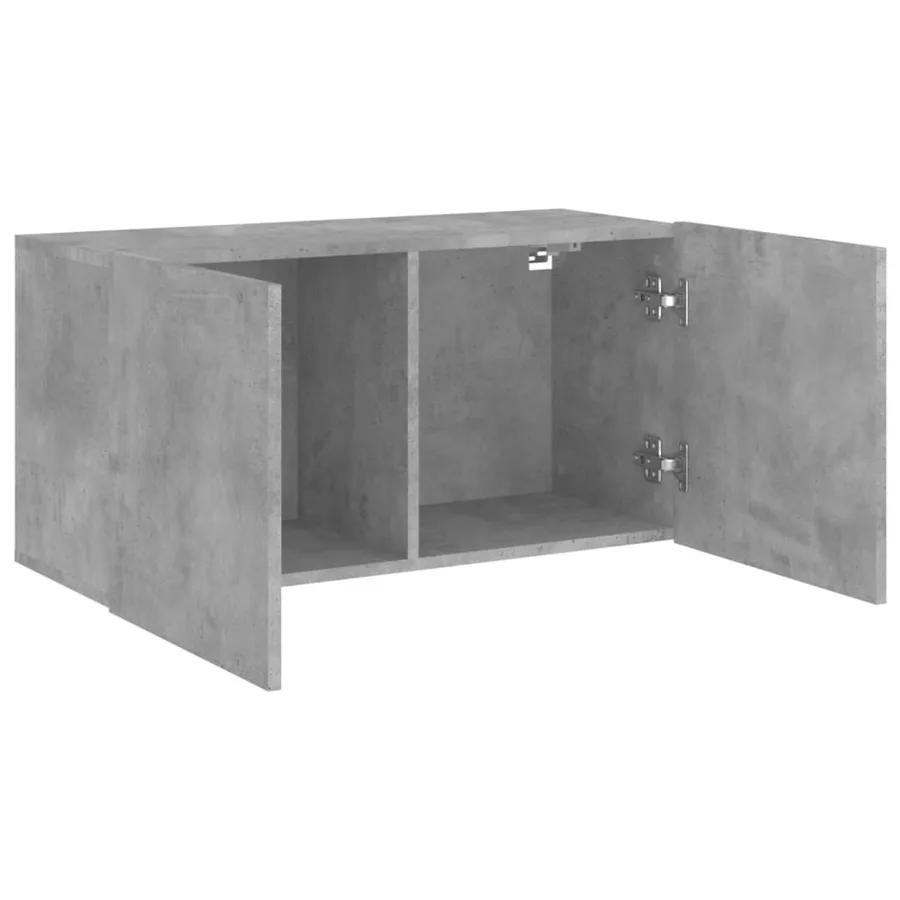 Meuble TV mural gris béton 80x30x41 cm - 5