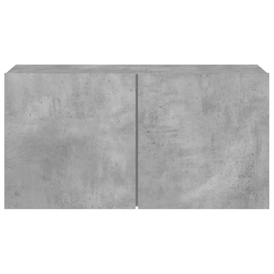 Meuble TV mural gris béton 80x30x41 cm - 6