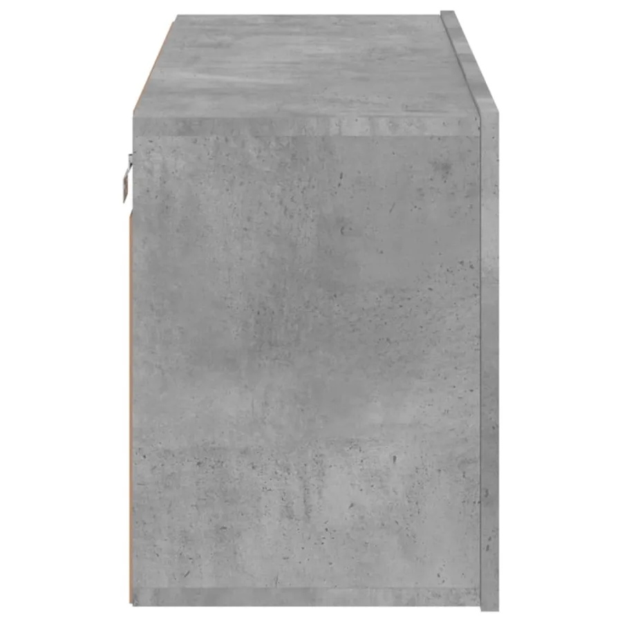 Meuble TV mural gris béton 80x30x41 cm - 7