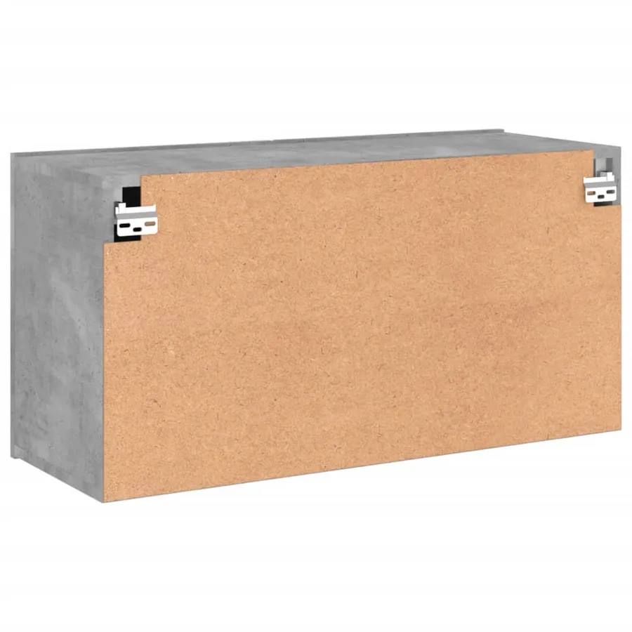 Meuble TV mural gris béton 80x30x41 cm - 8