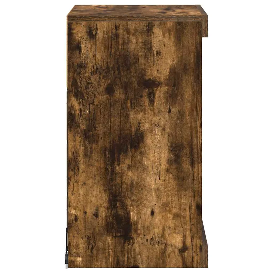 Buffet avec lumières LED chêne fumé 41x37x67 cm - 7