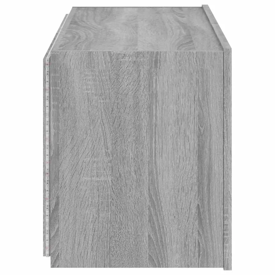 Meuble TV mural avec lumières LED sonoma gris 80x35x41 cm - 10