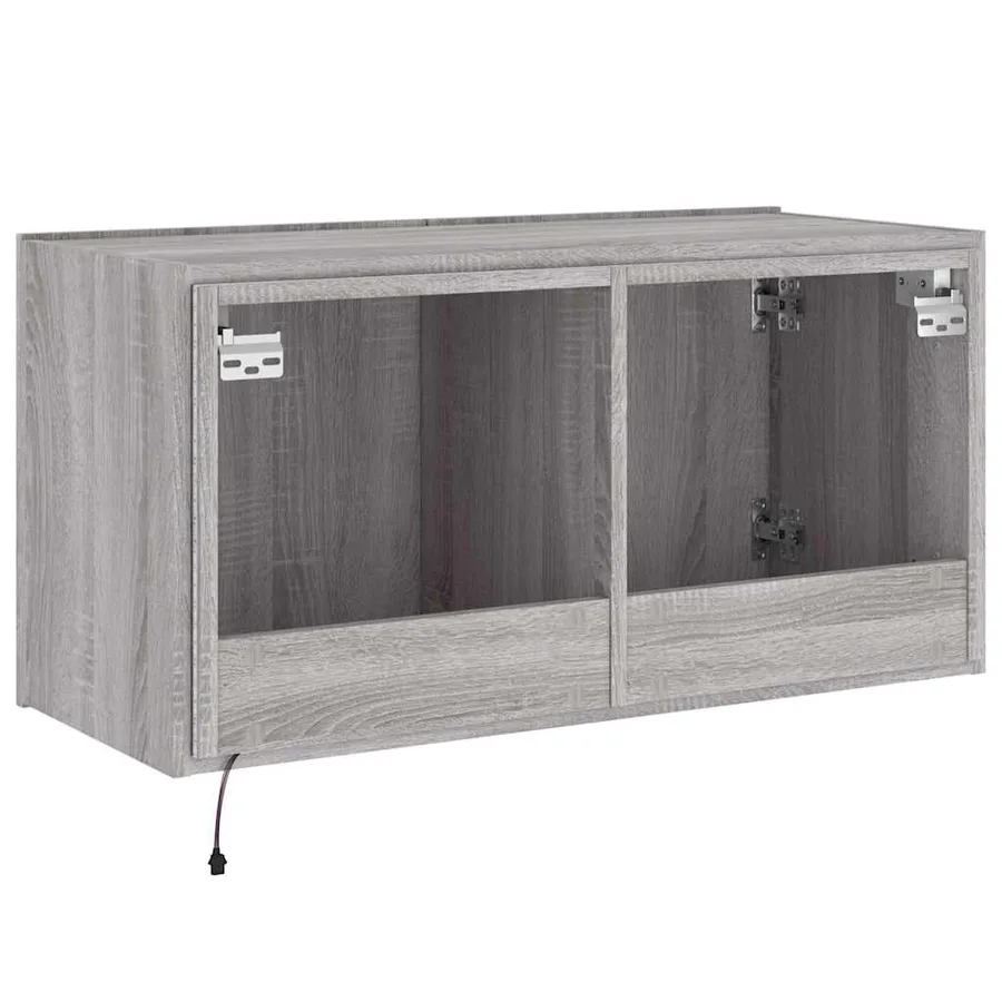 Meuble TV mural avec lumières LED sonoma gris 80x35x41 cm - 11