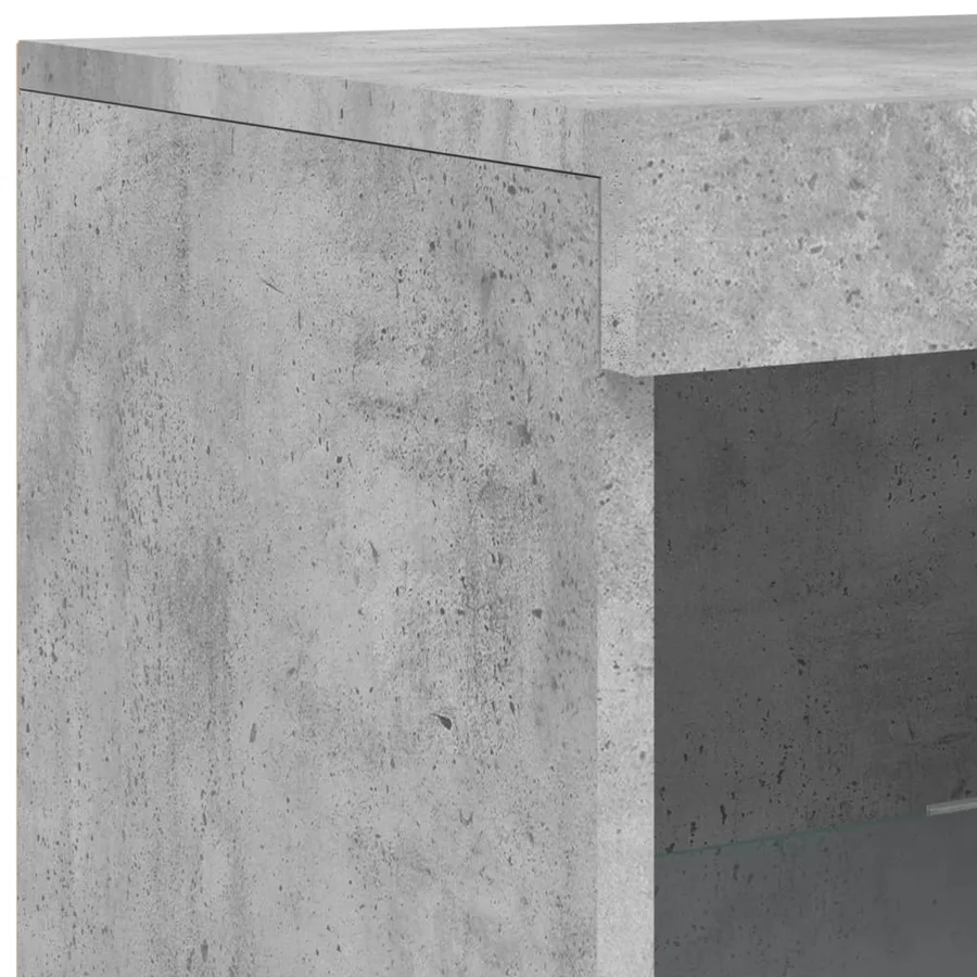 Buffets avec lumières LED 3 pcs gris béton bois d'ingénierie - 12