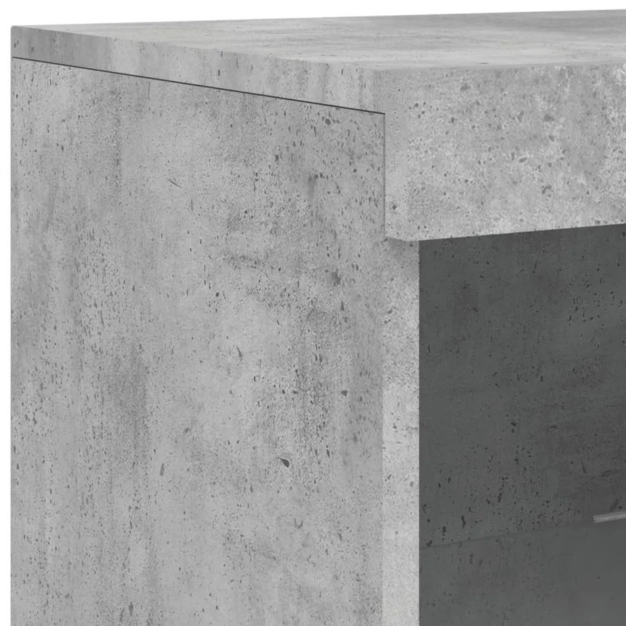 Buffets avec lumières LED 3 pcs gris béton bois d'ingénierie - 11