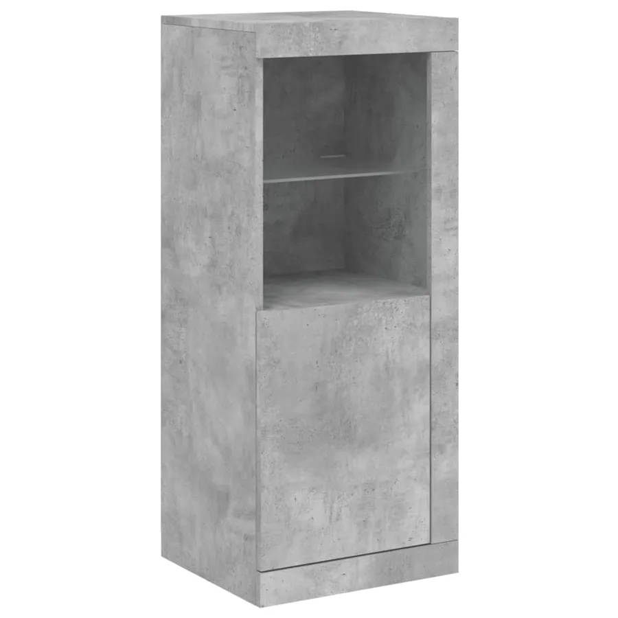 Buffets avec lumières LED 3 pcs gris béton bois d'ingénierie - 8