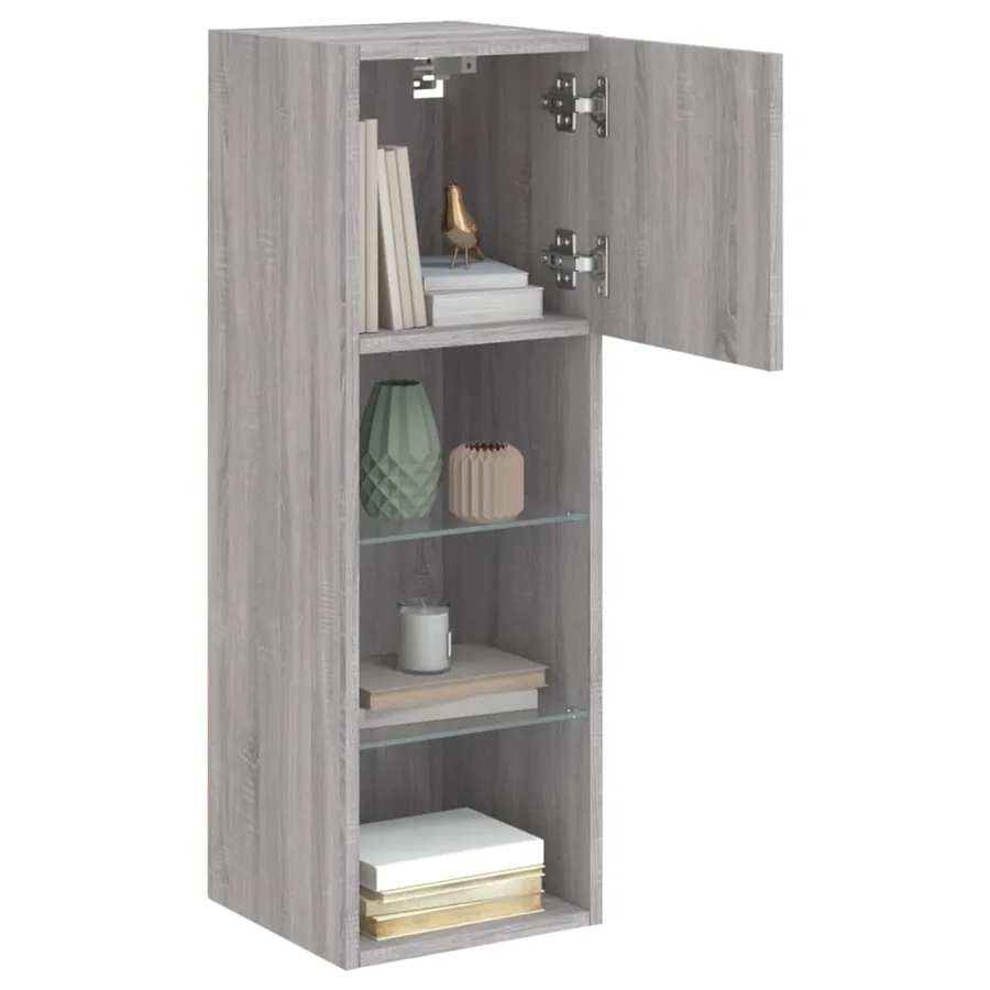 Meubles TV avec lumières LED 2 pcs sonoma gris 30,5x30x90 cm - 5