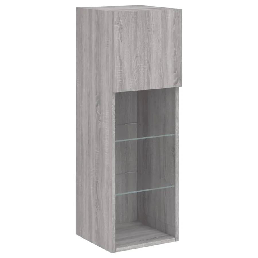 Meubles TV avec lumières LED 2 pcs sonoma gris 30,5x30x90 cm - 7