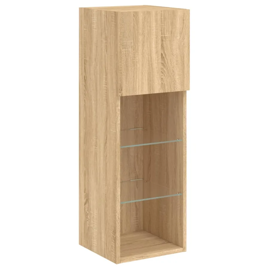Meubles TV avec lumières LED 2 pcs chêne sonoma 30,5x30x90 cm - 7