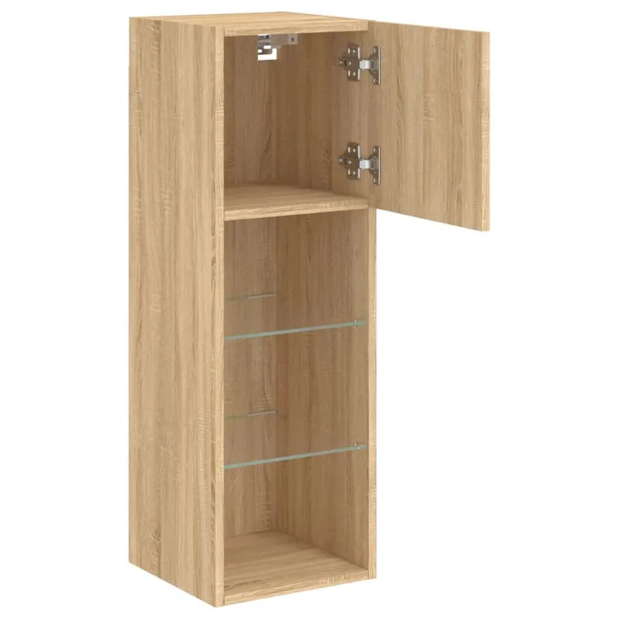Meubles TV avec lumières LED 2 pcs chêne sonoma 30,5x30x90 cm - 8