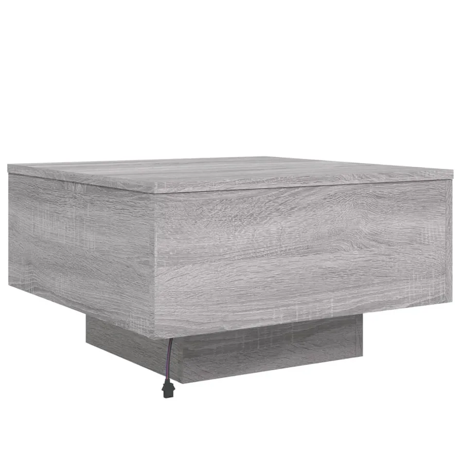 Table basse avec lumières LED sonoma gris 55x55x31 cm - 9