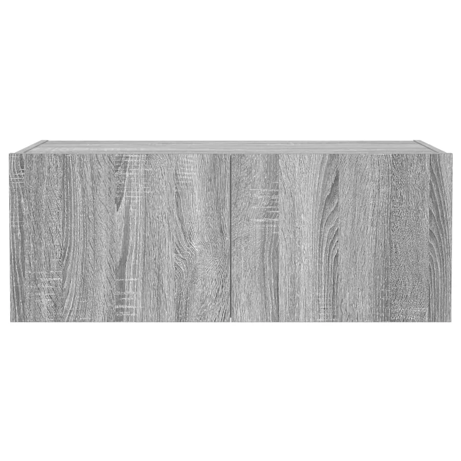 Meuble TV mural avec lumières LED sonoma gris 80x35x31 cm - 9