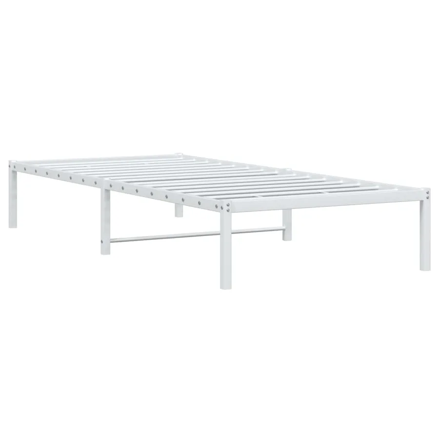 Cadre de lit métal sans matelas blanc 90x200 cm - 4