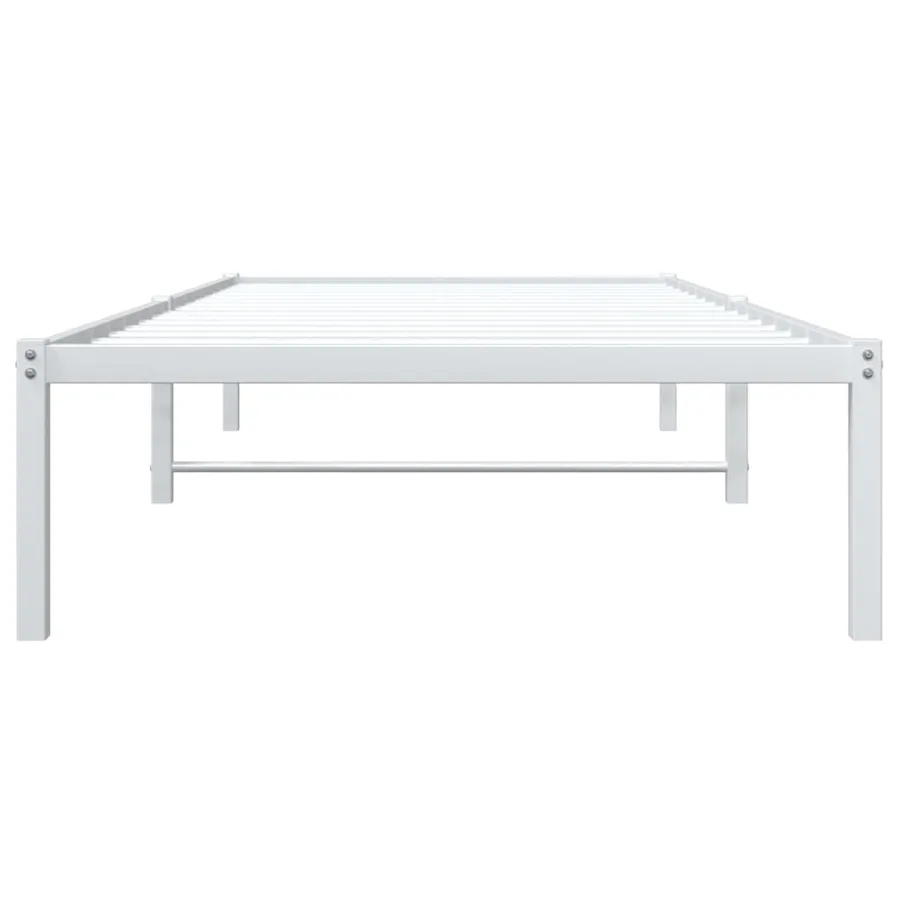 Cadre de lit métal sans matelas blanc 90x200 cm - 5