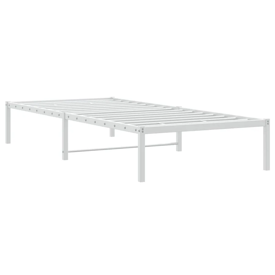 Cadre de lit métal sans matelas blanc 90x200 cm - 7