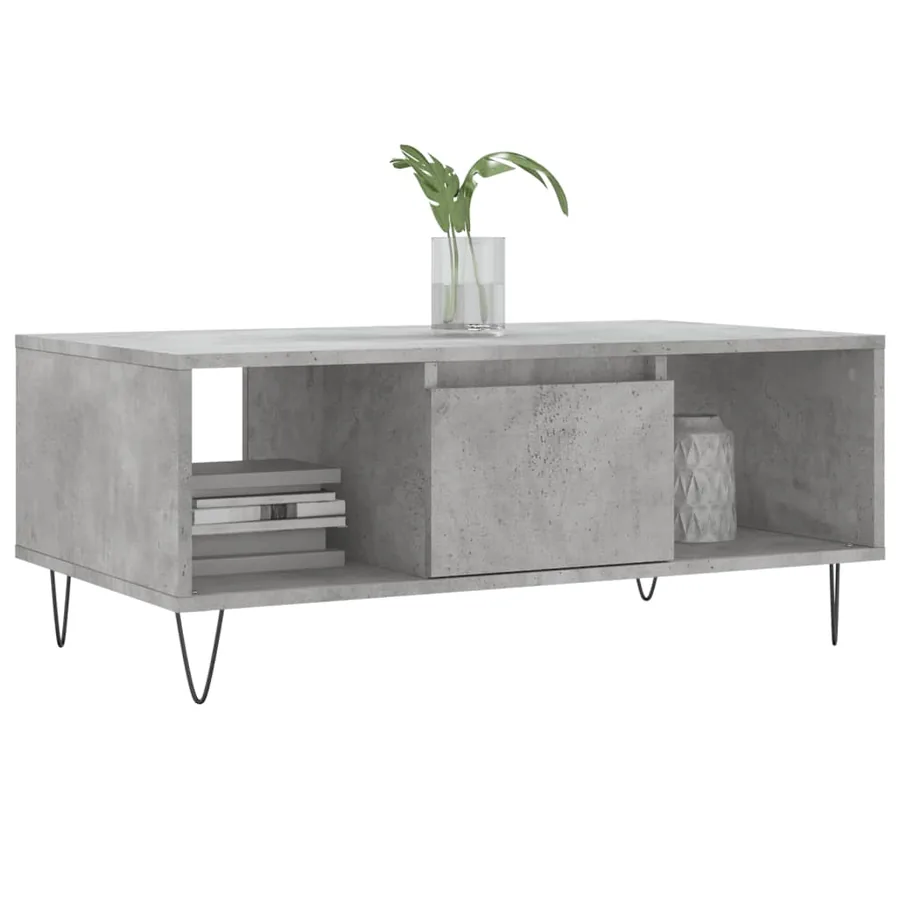 Table basse Gris béton 90x50x36,5 cm Bois d'ingénierie - 3
