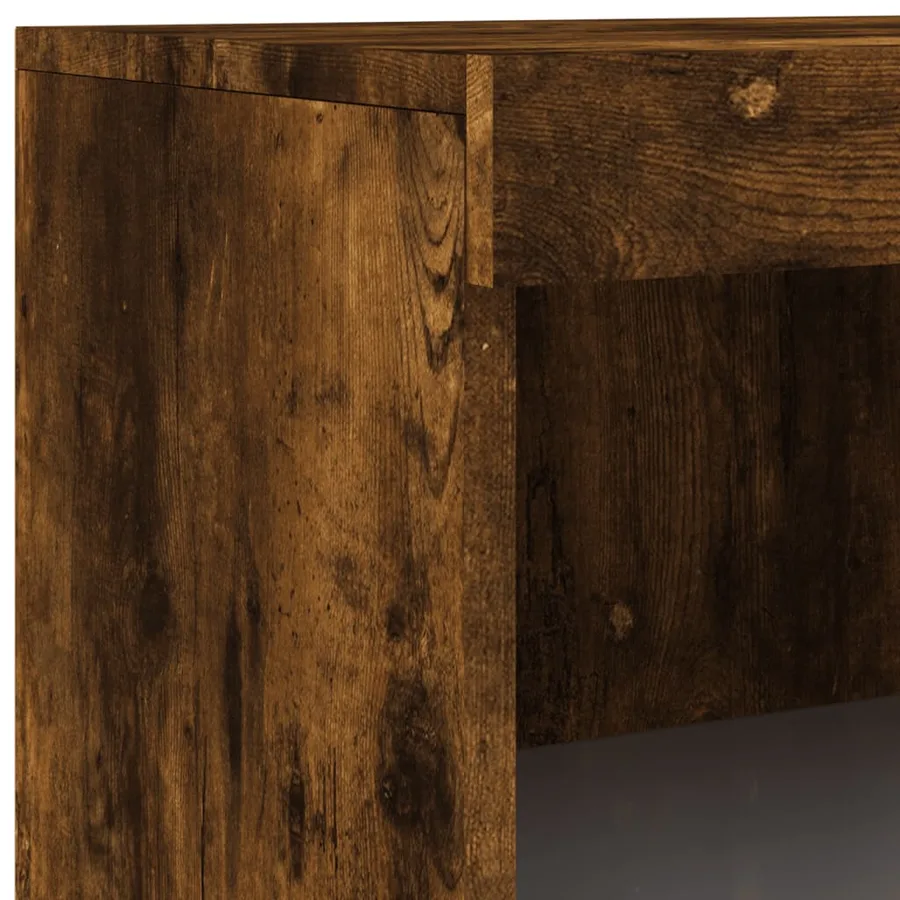 Buffet avec lumières LED chêne fumé 60,5x37x100 cm - 10