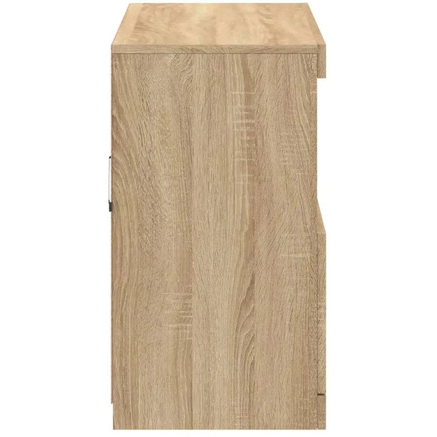 Buffet avec lumières LED chêne sonoma 81x37x67 cm - 8