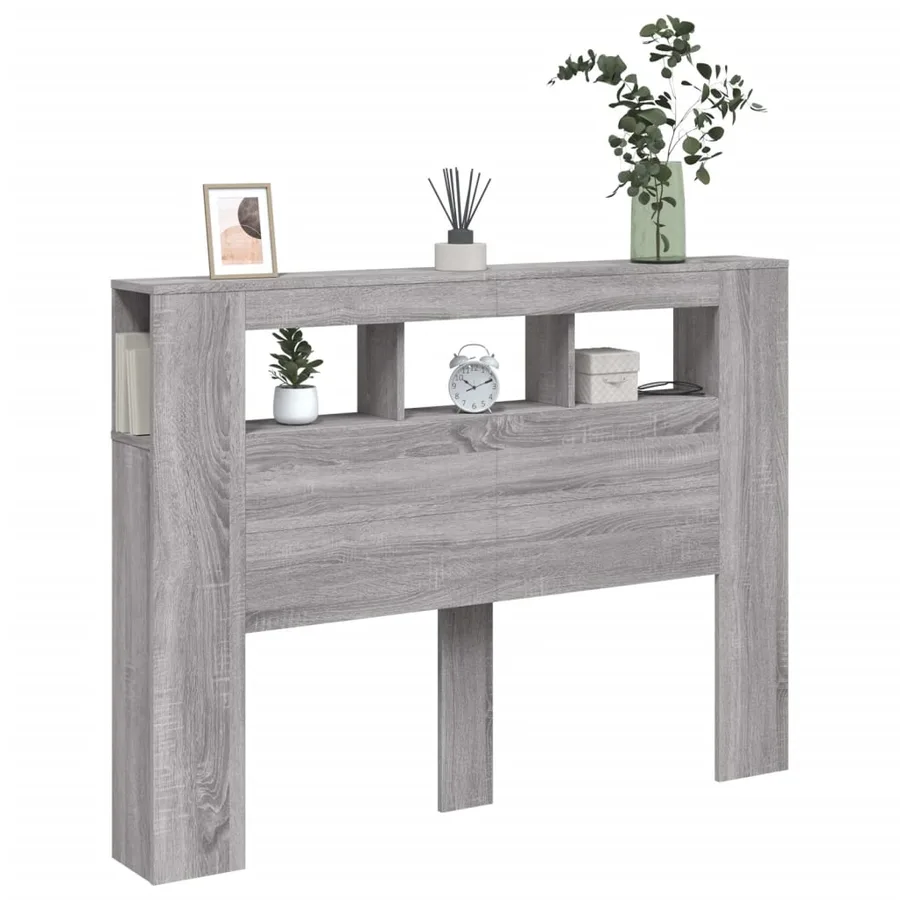 Tête de lit à LED sonoma gris 140x18,5x103,5 cm bois ingénierie - 12