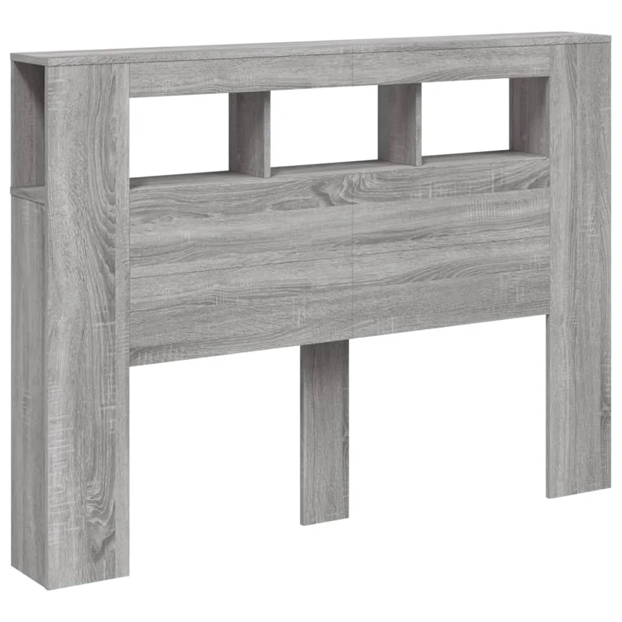 Tête de lit à LED sonoma gris 140x18,5x103,5 cm bois ingénierie - 4