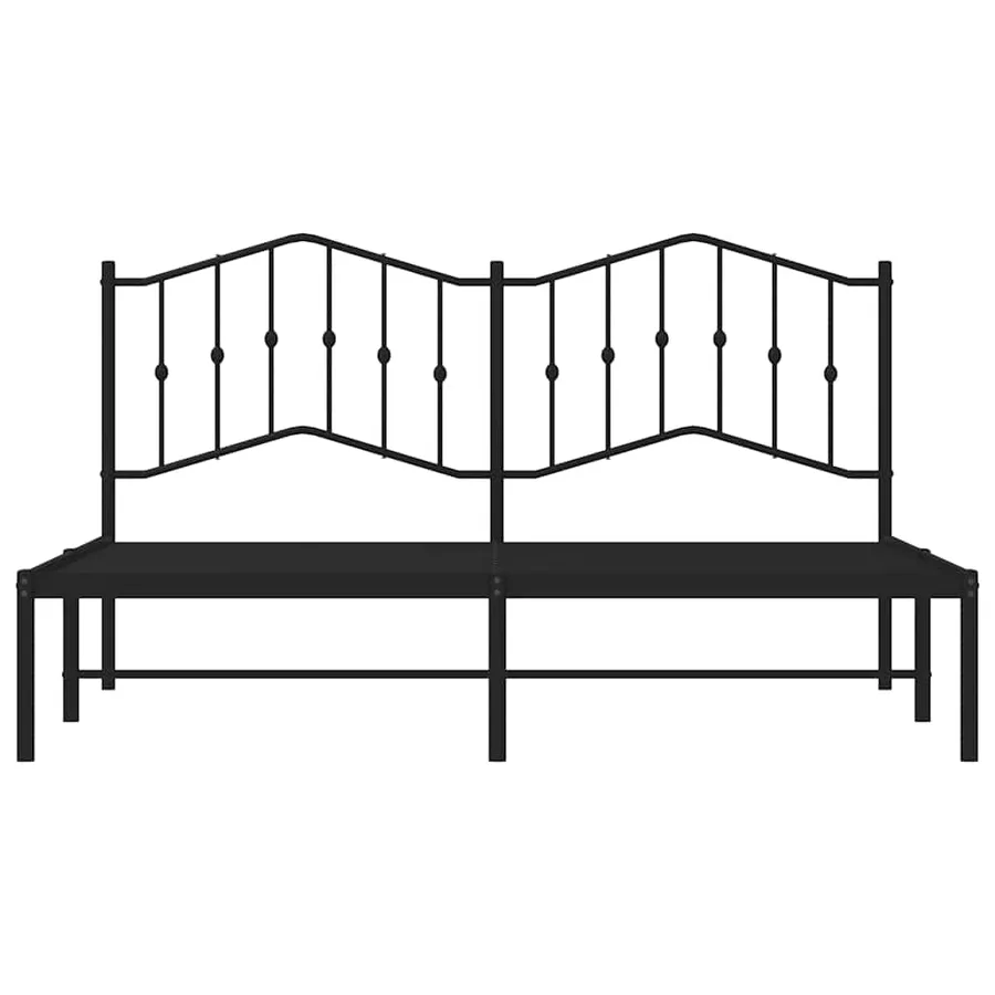 Cadre de lit métal sans matelas avec tête de lit noir 183x213cm - 6