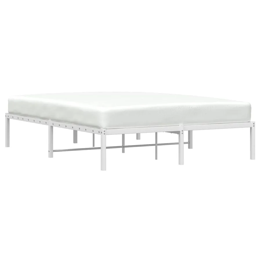 Cadre de lit métal blanc 135x190 cm - 3