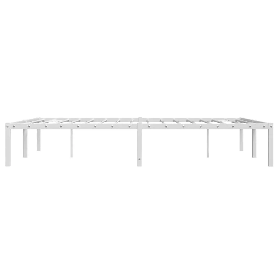 Cadre de lit métal blanc 135x190 cm - 6