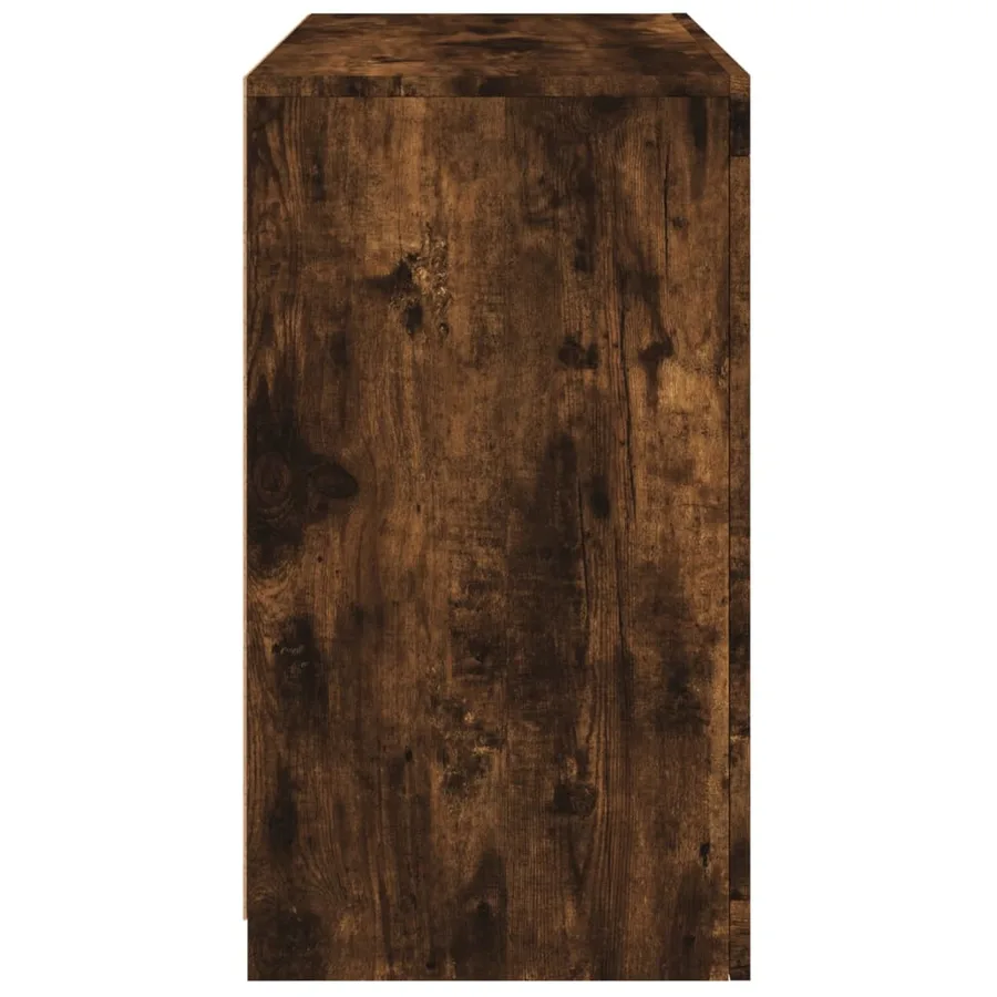 Buffet avec lumières LED chêne fumé 60,5x37x67 cm - 8