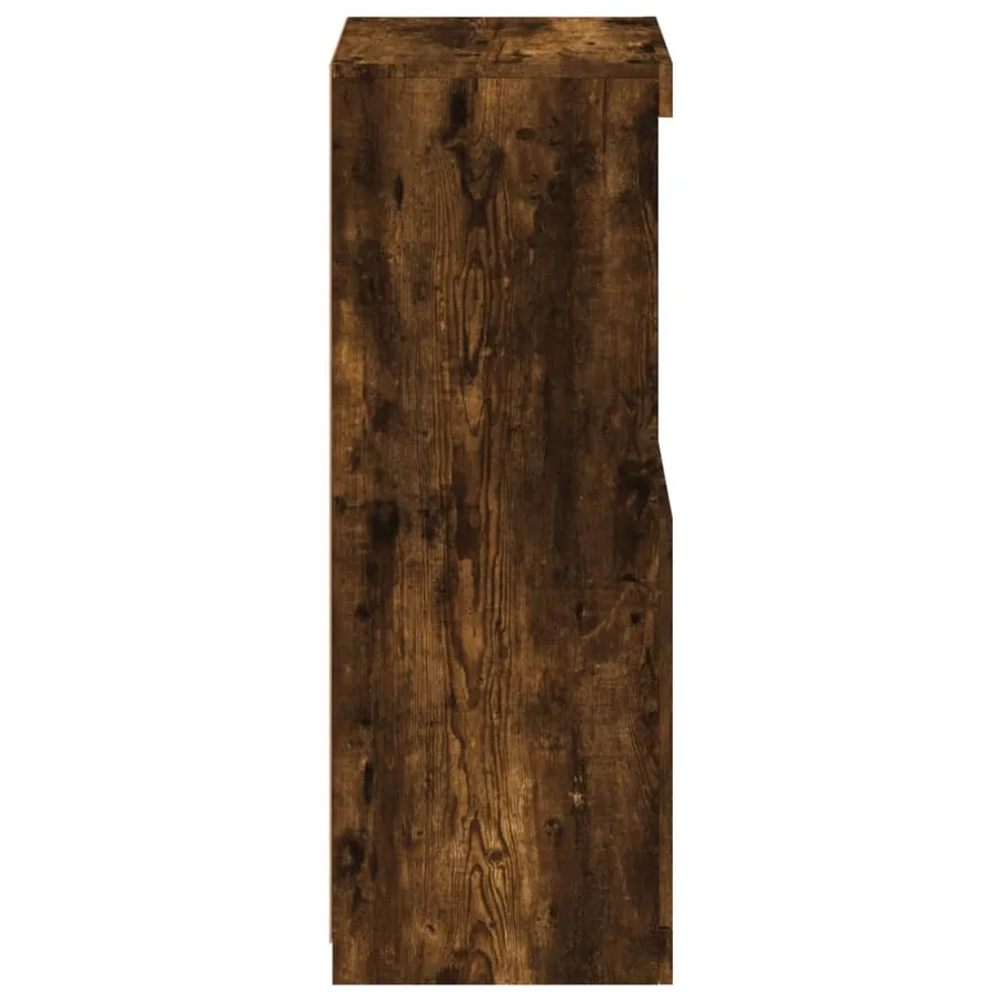 Buffet avec lumières LED chêne fumé 41x37x100 cm - 8