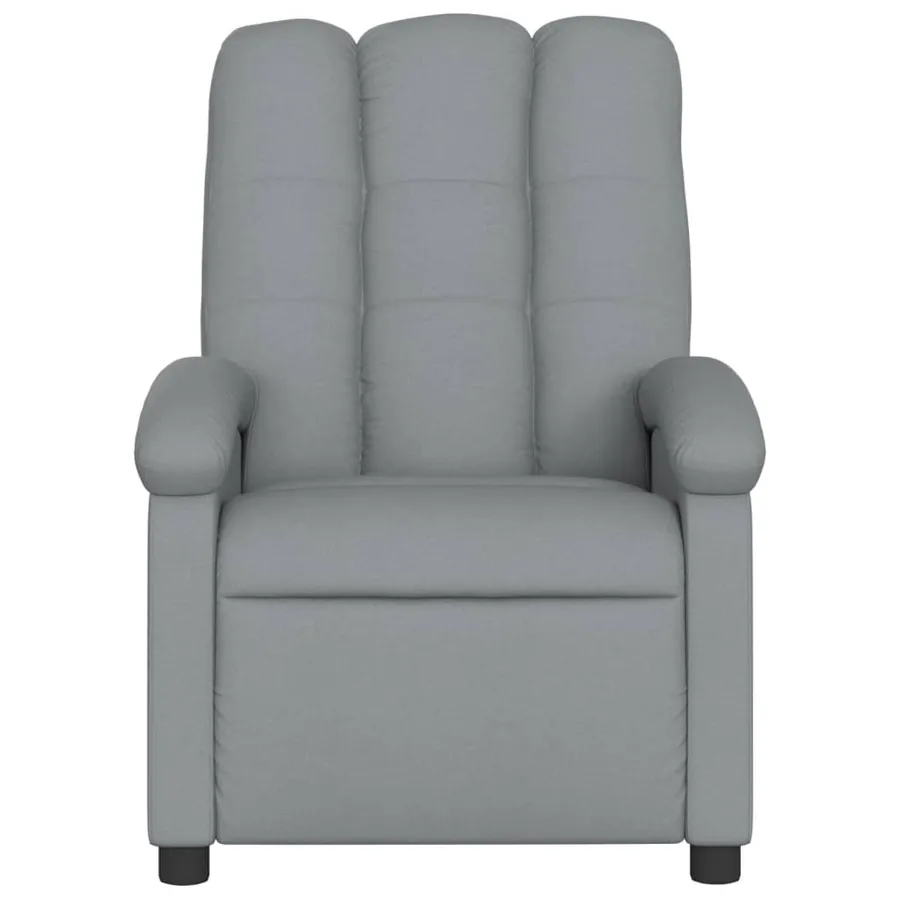 Fauteuil de massage inclinable gris clair tissu - 4