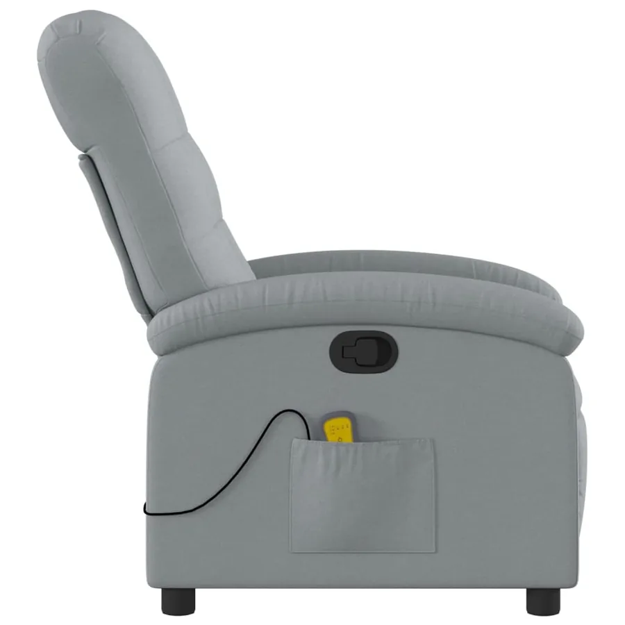 Fauteuil de massage inclinable gris clair tissu - 5