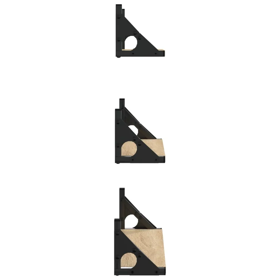 Ensemble d'étagères murales 3pcs chêne sonoma bois d'ingénierie - 5