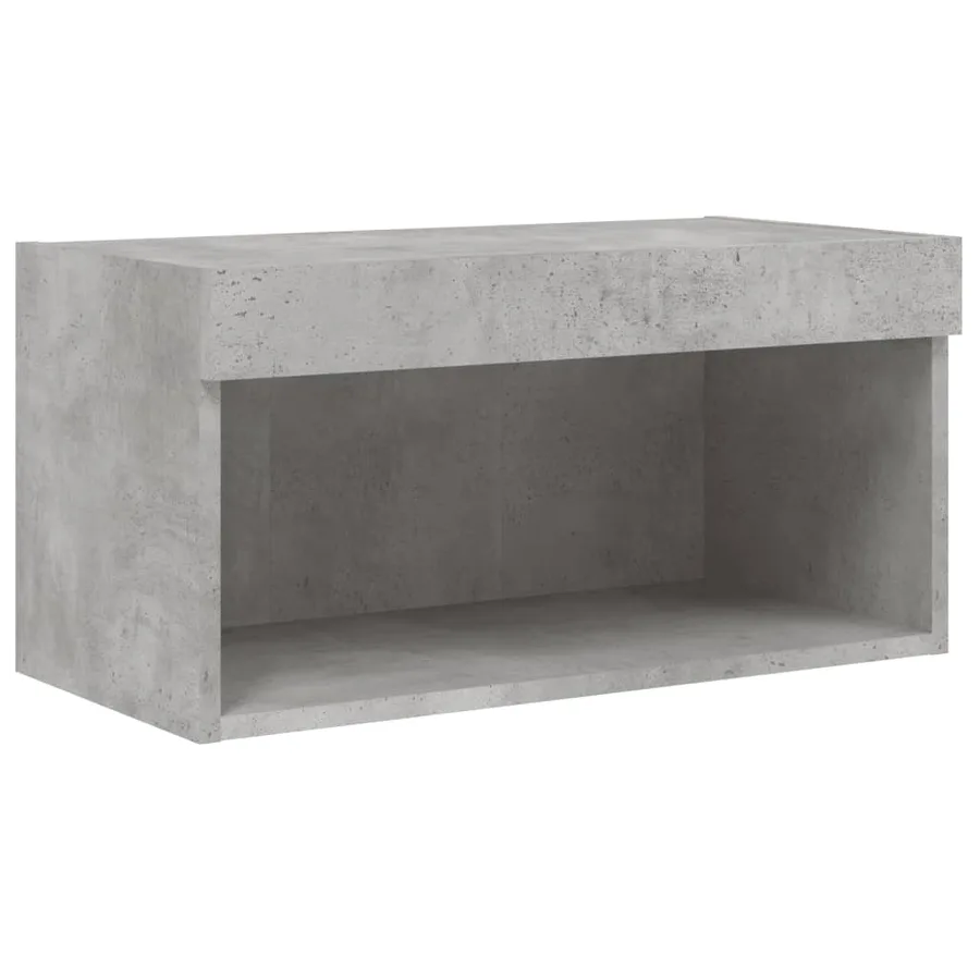 Unités murales TV avec LED 8 pcs gris béton bois d'ingénierie - 7