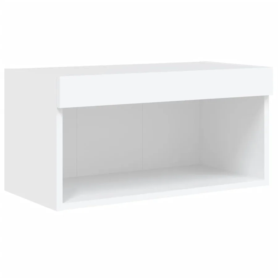 Unités murales TV avec LED 6 pcs blanc bois d'ingénierie - 10